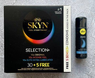 Комплект SKYN Selection 30 шт + 5 of 5 Senses - Лубрикант pjur Aqua 30 мл SOS2656 фото