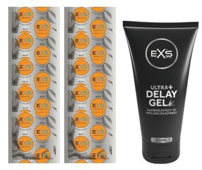 Комплект: EXS Delay 10 шт + Пролонгатор EXS Delay Gel Ultra+ (100 мл) SOS11017 фото