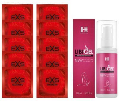 Комплект EXS Warming 10 шт + Sexual Health Series LibiGel Intimate Libido SOS14327 фото