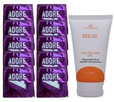 Комплект Pasante Adore Extra Sure 10 шт + Doc Johnson RELAX Anal Relaxer (56 г) SOS14176 фото