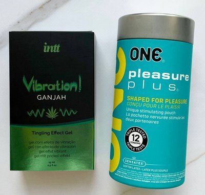 Набор ONE Pleasure Plus 12 шт. + Жидкий вибратор Intt Vibration Ganjah (15 мл) SOS2056 фото