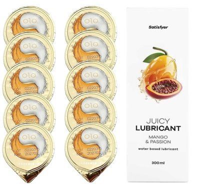 Комплект OLO &ldquo;Лід і Полум&rsquo;я&rdquo; 10 шт. + Лубрикант Satisfyer Juicy Lubricant Mango & Passion 300 мл SOS12525 фото
