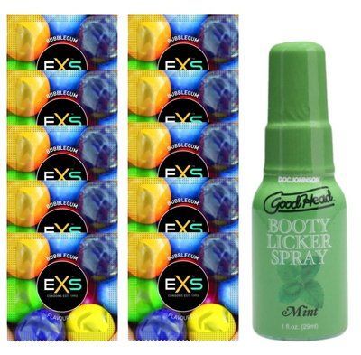 EXS BUBBLEGUM 10 шт + Doc Johnson GoodHead Booty Licker Spray &ndash; Mint (29 мл) SOS14026 фото