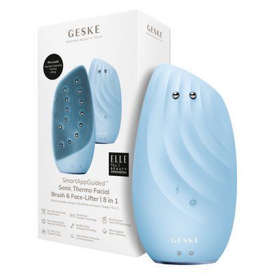 Очищувальна щітка для обличчя GESKE Sonic Thermo Facial Brush&Face-Lifter 8в1 aquamarine HB0094 фото