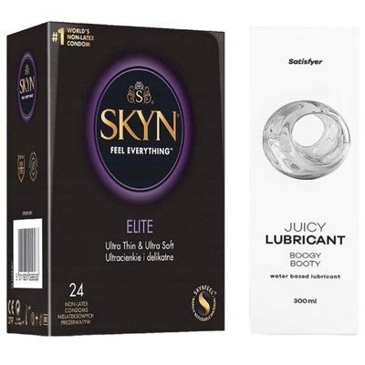 Набор Лубрикант Satisfyer Boogy Booty 300мл + SKYN SKYN Elite 24 шт SOS12725 фото