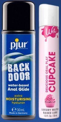 Набір лубрикантів pjur backdoor Comfort water glide 30 мл + Wet Oral Play Cupcake (30 мл) LB415 фото