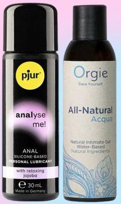 Набір лубрикантів pjur analyse me! Relaxing jojoba silicone 30 мл + ALL-NATURAL Acqua, 150 мл Orgie LB663 фото
