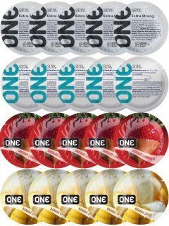 Набір з 20 шт ONE Extra strong + 𝐎𝐍𝐄 𝐏𝐥𝐞𝐚𝐬𝐮𝐫𝐞 𝐏𝐥𝐮𝐬 + ONE Chocolate Strawberry + ONE Banana Split SOS8204 фото
