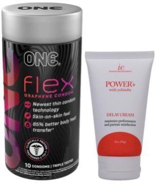 Набор из 10 шт ONE Flex графен + Пролонгатор Doc Johnson Power+ с Yohimbe Delay Cream For Men 56 г SOS9305 фото