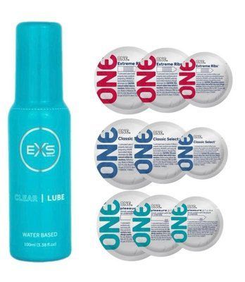 Комплект 21 шт ONE + Лубрикант EXS Clear Lube Water Based 100 ml SOS4206 фото