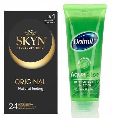 SKYN ORIGINAL 24 шт + подарунок - Лубрикант Unimil Aqua Aloe 80 мл SOS180 фото