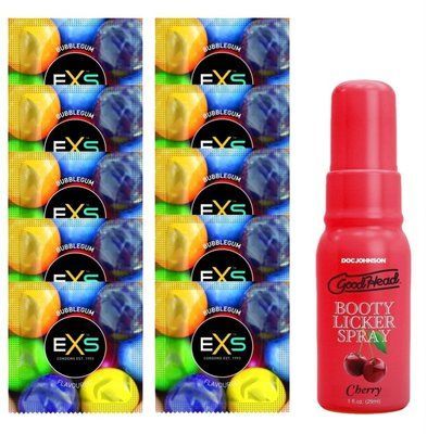 EXS BUBBLEGUM 10 шт + Doc Johnson GoodHead Booty Licker Spray &ndash; Cherry (29 мл) SOS14027 фото
