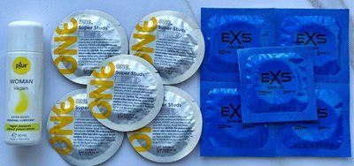 Набір One Super Studs 5 шт + EXS Cooling 5 шт + Лубрикант pjur Woman Vegan 30 мл SOS3507 фото