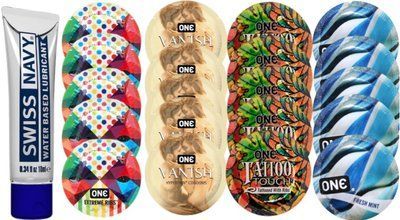Набор из Swiss Navy Water-Based 10 мл + ONERibs + ONE Vanish + ONETattoo + ONE Mint SOS8505 фото