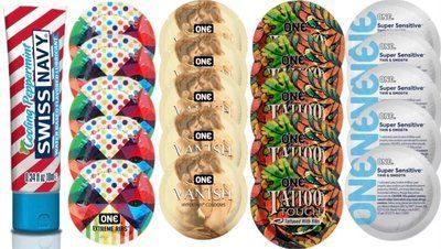 Набор из SwissNavy CoolingPeppermint 10мл + ONERibs + ONE Vanish + ONETattoo + ONESensitive SOS8605 фото