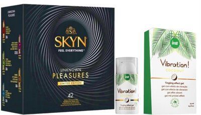 Набор из SKYN Pleasures (42 шт) + Жидкий вибратор Intt Vibration Coconut Vegan (15 мл) SOS10015 фото