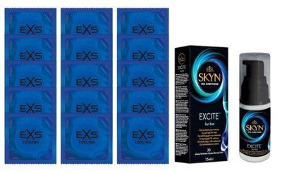 Комплект EXS Cooling 15 шт + Skyn Excite Stimulating Gel For Him (15 мл) SOS14575 фото