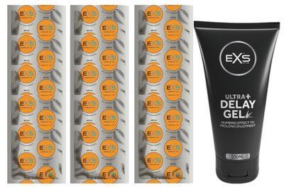 Комплект: EXS Delay 15 шт + Пролонгатор EXS Delay Gel Ultra+ (100 мл) SOS11118 фото