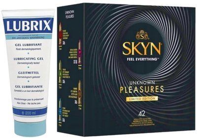 Набор из Лубриканта на водной основе Lubrix (200 мл) + SKYN Pleasures, 42 шт SOS8805 фото