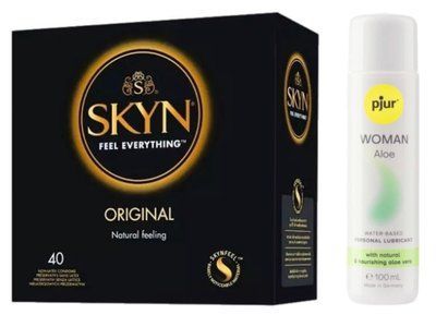 Набор SKYN Original 40 шт + pjur Woman Aloe 100 мл SOS13376 фото