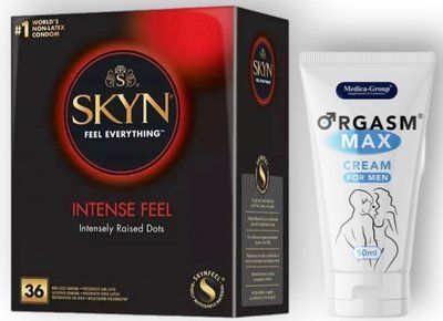 Набор из SKYN Intense Feel (36 шт) + Пролонгатор Medica-Group Orgasm Max for Men 50 мл SOS8955 фото