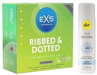 Набір EXS Ribbed & Dotted (48 шт) + pjur MED Natural Glide 100 мл SOS13526 фото