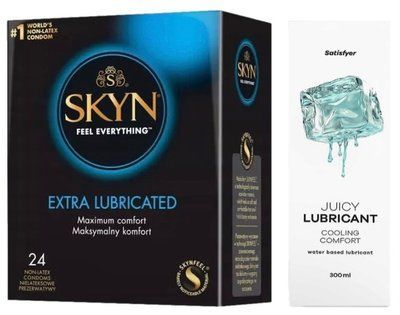 Набор Лубрикант Satisfyer Cooling Comfort 300мл + SKYN Extra Lube 24 шт. SOS12776 фото