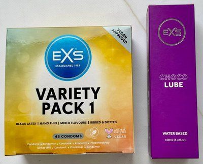Набір EXS Mixed Variety Pack 1, 48 шт - Лубрикант EXS Choco Lube Water Based 100 мл SOS3207 фото