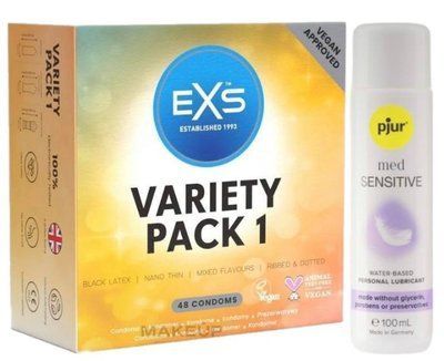 Набір EXS Variety pack 1 (48 шт) + pjur MED Sensitive Glide 100 мл SOS13426 фото