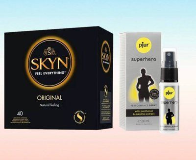 SKYN Original 40 шт та Pjur Superhero Spray 20 мл SOS6328 фото