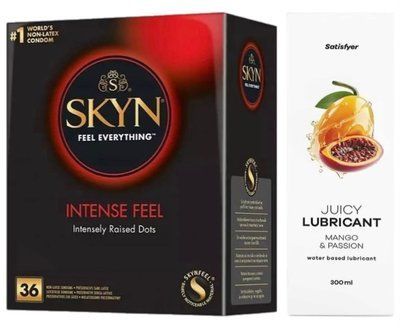 Набор Лубрикант Satisfyer Mango & Passion 300мл + SKYN Intense Feel 36 шт. SOS12826 фото