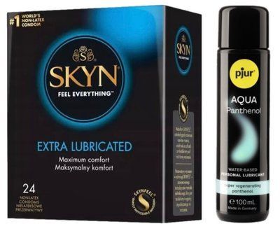 Комплект SKYN Extra Lube 24 шт + Pjur Aqua Panthenol 100 мл SOS13276 фото
