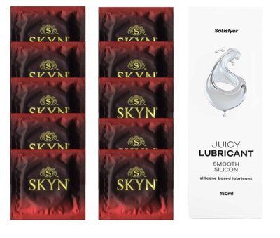 Комплект SKYN Intense Feel 10 шт. + Лубрикант Satisfyer Juicy Lubricant Smooth Silicon 150 мл SOS12576 фото