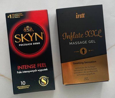 Комплект SKYN Intense Feel 10 шт + Гель для стимуляції Intt Inflate XXL (15 мл) SOS2107 фото