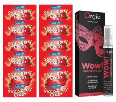 Набір Pasante Strawberry Crush 10 шт + Orgie WOW! Strawberry Ice, 10 мл SOS13977 фото