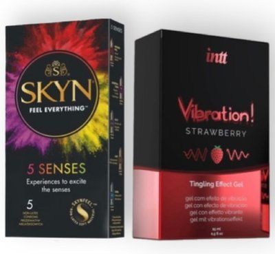 SKYN 5 Senses + Intt Vibration Strawberry (15 мл) SOS6960 фото
