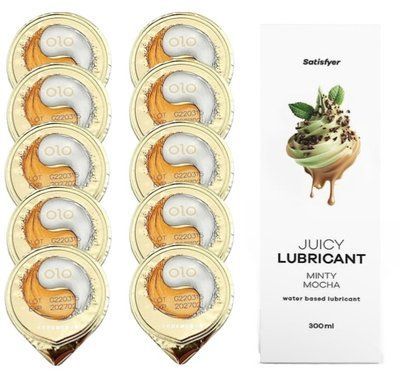 Комплект OLO &ldquo;Лід і Полум&rsquo;я&rdquo; 10 шт. + Лубрикант Satisfyer Juicy Lubricant Minty Mocha 300 мл SOS12526 фото