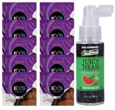 EXS Mixed Flavors Chocolate 10 шт + Doc Johnson &mdash; Juicy Head Watermelon (59 мл) SOS14127 фото