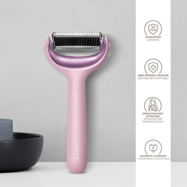 Електронний ролер для обличчя та тіла з мікроголками GESKE MicroNeedle Face&Body Roller 8в1 pink HB0203 фото