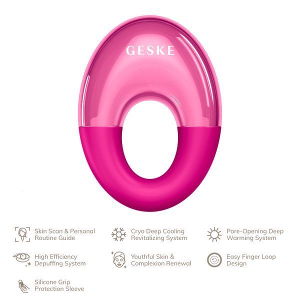 Массажер для глаз GESKE Cool & Warm Eye Massager 7в1 magenta HB0311 фото