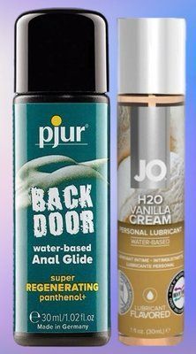 Набір лубрикантів pjur backdoor Regenerating 30 мл + System JO H2O Vanilla Cream (30 мл) LB515 фото