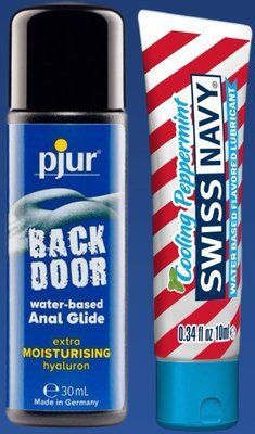 Набір лубрикантів pjur backdoor Comfort water glide 30 мл + Swiss Navy Cooling Peppermint 10 мл LB416 фото