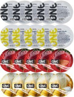 Набір з 20 шт ONE Extra strong + 𝐎𝐍𝐄 𝐒𝐮𝐩𝐞𝐫 𝐒𝐭𝐮𝐝𝐬 + ONE Chocolate Strawberry + ONE Banana Split SOS8205 фото