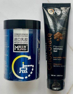 Комплект Muaisi 0.02 мм Blue 12 шт - Лубрикант ORGIE LUBE TUBE шоколад, 100 мл SOS2908 фото