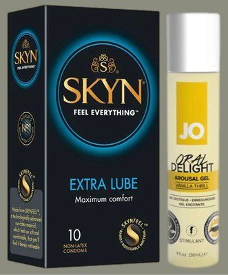 Набор Skyn ​​Extra Lube 10 штук + Игр System JO Oral Delight - Vanilla Thrill (30 мл) SOS5274 фото
