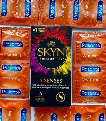 Набір SKYN 5 Senses 5 шт + Pasante Warming 20 шт SOS1162 фото