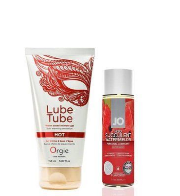 Набір - Лубрикант ORGIE LUBE TUBE HOT, 150 мл та Лубрикант System JO H2O &mdash; WATERMELON 60 мл LB30 фото