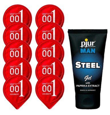 Комплект OLO Warming 001 10 шт + pjur MAN Steel Gel (50 мл) SOS14429 фото