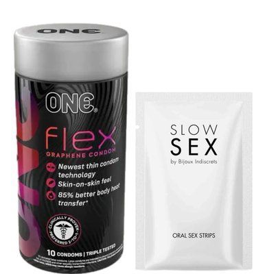 Набор 10 штук ONE Flex графен + Полоски Bijoux Indiscrets Slow Sex Oral sex strips SOS6229 фото