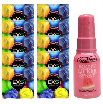 EXS BUBBLEGUM 10 шт + Doc Johnson GoodHead Booty Licker Spray &ndash; Watermelon (29 мл) SOS14028 фото
